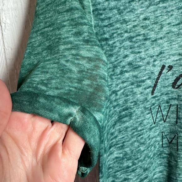 Maurices id rather be with my dog green burn out tee small - Picture 5 of 7